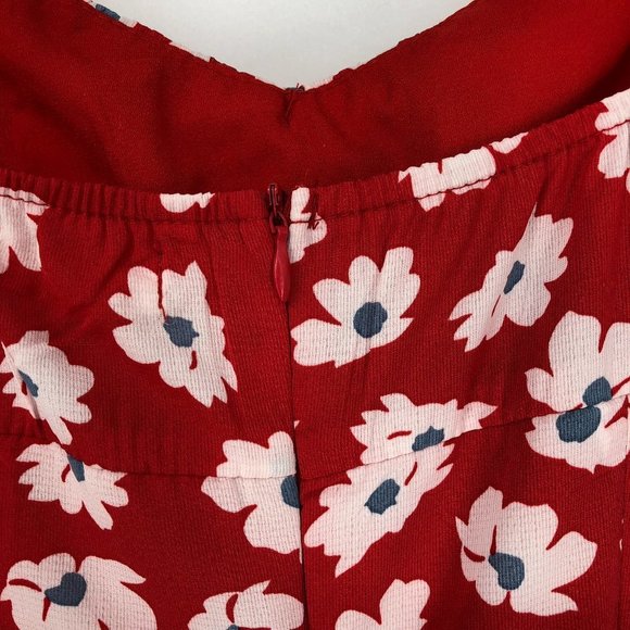 Rumor Red white floral print Spaghetti strap  mini dress ruffle hem. - Picture 9 of 14